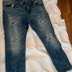 American Eagle Outfitters Blue Skinny Distressed Jeans